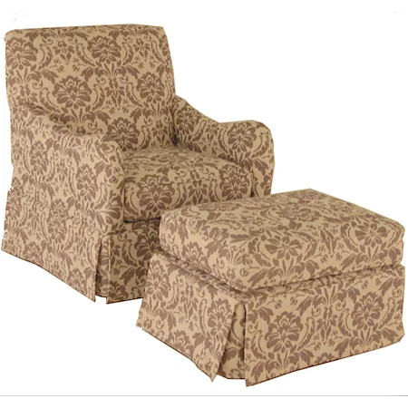 Traditional Glider Chair and Ottoman Set